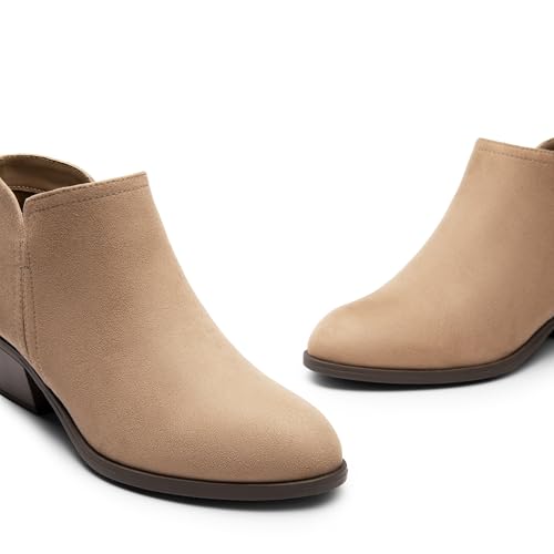 Women's Ankle Boots Low Chunky Heel Comfortable Short Fall Booties Shoes