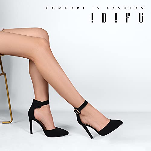 Women's IN4 Pedazo High Block Heels Pumps Pointed Closed Toe Ankle Strap Dress Wedding Shoes