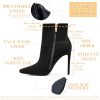 Ankle Boots For Women Pointed Toe 4 Inch High Heel Zipper Stiletto Heels Fall Booties