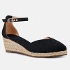 Womens Espadrilles Sandals Closed Toe Platform Ankle Strap Casual Summer Wedges