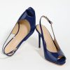 Peep Toe High Heels for Women Slingback V Peep Toe Women's Pumps Patent Leather Stiletto Heels Sling Back Thin Heels Bride Party