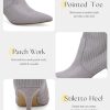 Women's Pointed Toe Ankle Boots Stiletto Kitten Heel Knit Faux Suede Winter Sock Booties