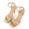Women’s Stilettos Heeled Sandals Open Square Toe Heels,4.3 Inch Open Toe Strappy Sexy High Heels Ankle Strap Buckle Heels for