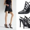 Women's Pointed Toe Stiletto 4.3IN High Heel Sandals Hollow Ankle Strap Dress Nightclub Party Fashion Shoes