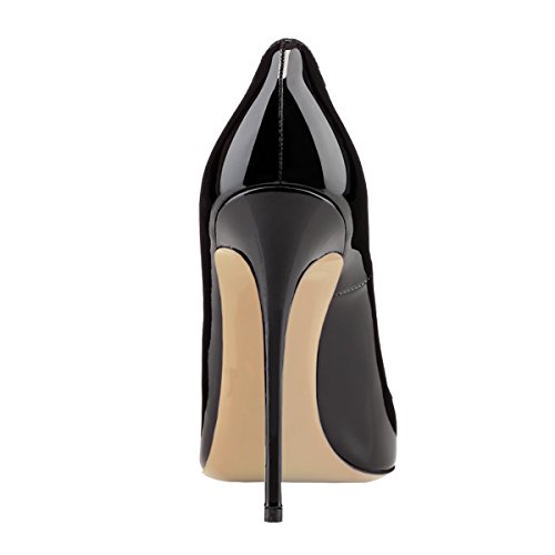 Women's Sexy Pointed Toe High Heels,4.72 inch/12cm Patent Leather Pumps,Wedding Dress Shoes,Cute Evening Stilettos