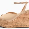 Womens Platform Wedge Sandals Cork Dressy Peep Toe Ankle Buckle Strap High Heels Summer Shoes