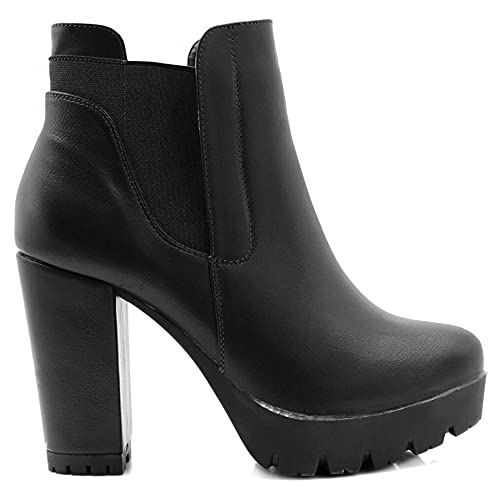 Women's Chunky High Heel Platform Ankle Boots