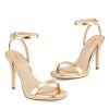 Women’s Stilettos Heeled Sandals Open Square Toe Heels,4.3 Inch Open Toe Strappy Sexy High Heels Ankle Strap Buckle Heels for