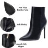 Women Heeled Ankle Booties,Sexy Pointed Toe 4 inch Stiletto High Heel Fashion Ankle & Booties with Side Zipper High Heel Boots