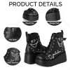 Platform Boots for Women Goth Boots Ankle Boot Side Zip Round Toe Wedge Buckle Combat Rave Boot Chunky High Heels Motorcycle