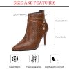 Women's Leather Fall Winter Fashion Stiletto High Heel Ankle Boots Sexy Pointed Toe Comfortable Back Zipper High Heel Dress