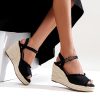 Women's 880 Wedge Sandals Peep Toe, 3.3" Inch High Heel Platform Espadrilles Sandals with Ankle Buckle