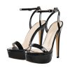 Platform Stiletto High Heels for Women, Round Open Toe Ankle Strap Sexy Heeled Sandals for Wedding Party Dress