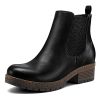 Women's Chelsea Ankle Boots Side Zipper Chunky Block Low Heel Booties Lug Sole Short Boots
