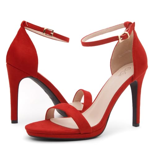 Women’s High Heels – Open Toe Stiletto Heels with Adjustable Ankle Strap | Dressy Sexy Strappy Heeled Sandals for Wedding, Prom,