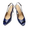 Peep Toe High Heels for Women Slingback V Peep Toe Women's Pumps Patent Leather Stiletto Heels Sling Back Thin Heels Bride Party
