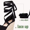 Women's Platform Wedge Sandals Rome Espadrilles Open Toe High Heel Sandals for Women with Lace-Up