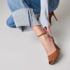 Womens Square Peep Toe Stiletto High Heels Ankle Strap Kitten Heels Sandals Backless Buckle Dress Party Fashion Shoes