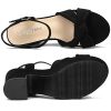 Women's Platform Heels Ankle Strap Sandals Peep Toe Suede Wedges Sandal Fashion Wedding Sexy Dress Block Chunky High Heel Pumps