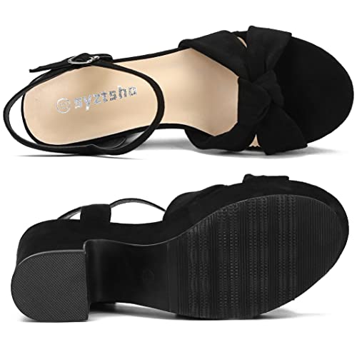Women's Platform Heels Ankle Strap Sandals Peep Toe Suede Wedges Sandal Fashion Wedding Sexy Dress Block Chunky High Heel Pumps
