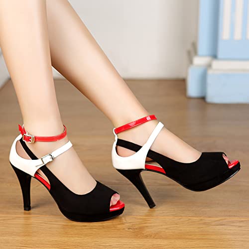 Women's High Heels Shoes Ankle Straps Dress Heeled Sandals