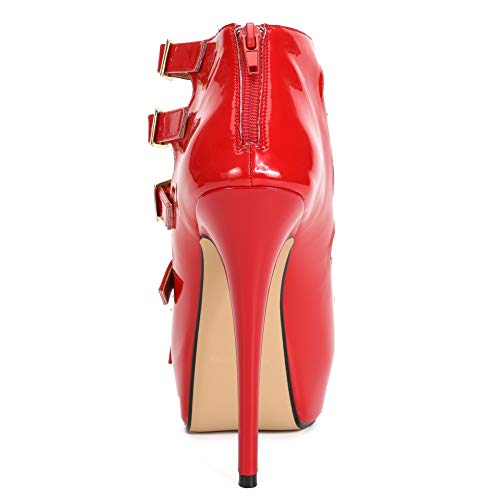 Unisex Men's Women's Sandals Platform Parallel Straps Stiletto High Heels Zip Boots