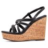 Women Platform Wedge Sandals Cork Slingback Wedges Espadrilles Heels Summer Shoes