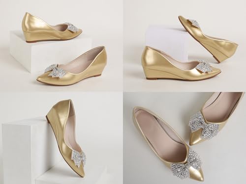 Women's Wedges Heels for Women Pumps Comfortable Closed Toe Dressy Shoes Women Pumps Wedge Shoes for Wedding Work Office Party 2