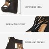 Wedge Sandals for Women Open Toe Cutout Platform Bohemian Sandals High Heel Buckle Ankle Strap Comfy Summer Sandals