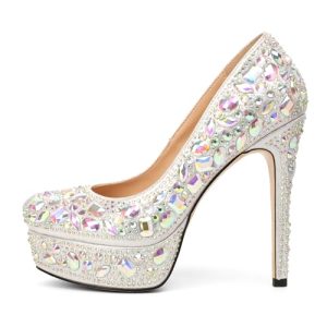 Womens High Heel Platform Pumps Round Toe Sky High Stilettoes 6" Party Dress Platform
