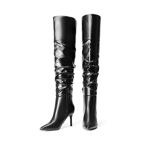 Women's High Heels Over The Knee Boots Thigh High Pointed Toe Stiletto Long Fall Sexy Boots