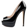 Women's Platform Stiletto Heels Shoes Peep Toe Pumps 6 inch Heels for Dress Wedding Party