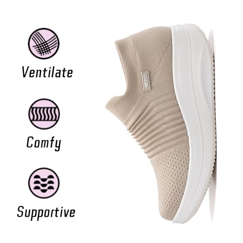 Platform Loafers for Women Comfortable | Womens Slip On Sneakers Lightweight | Women's Walking Shoes Work Long Hours | Thick