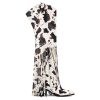 Fringe Thigh High Boots with Tassels Wide Calf Over Knee Western Cowboy Boots