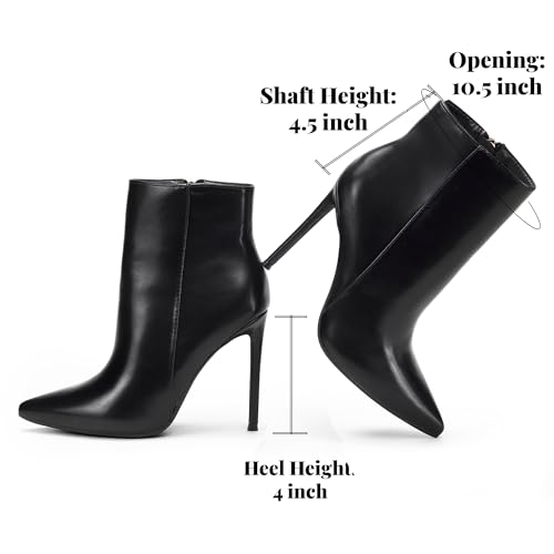 Women Heeled Ankle Booties,Sexy Pointed Toe 4 inch Stiletto High Heel Fashion Ankle & Booties with Side Zipper High Heel Boots