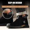 Welding Work Boots for Men Slip on Steel Toe Shoes for Men Indestructible Steel Toe Boots Welder Men's Working Shoes Fireproof