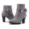 Women's Booties with Heel, Chunky Stacked Heel Zipper Ankle Boots for Ladies