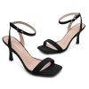 Women’s High Heel Sandals | Strappy Slingback Heels with Square Open Toe | Ankle Strap Dressy Stilettos for Wedding, Party &