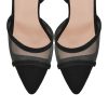 Women's Heeled Sandals Mesh Stiletto Pointed Toe Open Toe Ankle Buckle Strap Slingback High Heel Sandals Summer Dress Shoes