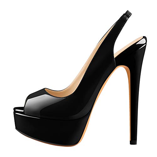 Open Peep Toe Platform High Stiletto Heels Slingback Sandals