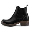 Women's Chelsea Ankle Boots Side Zipper Chunky Block Low Heel Booties Lug Sole Short Boots
