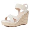 Women's Open Toe Espadrilles Wedge Sandal Slip On Elastic Ankle Strap Platform Sandals Dressy Comfortable Wedges Shoe