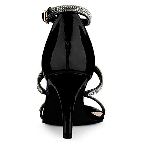 Women's Rhinestone Ankle Strap Stiletto High Heel Sandals