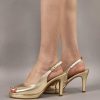 Women's Peep Toe Platform Slingback Heels 3.5 Inch High Heel Dress Shoes