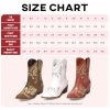 Cowboy Boots for Women - Western Embroidered Cowgirl Boots with Sparkly Rhinestone, Pointed Toe Chunky Heel Side Zipper Vintage