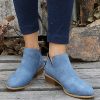 Ankle Booties for Women,Women's Casual Dress Low Heeled Booties. V Cut Fashion Thick Heel Design Shoes