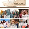 Women's Open Toe Espadrilles Wedge Sandal Slip On Elastic Ankle Strap Platform Sandals Dressy Comfortable Wedges Shoe