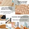 Womens Platform Wedge Sandals Espadrilles Braided Open Toe Slip On Summer Mule High Heels