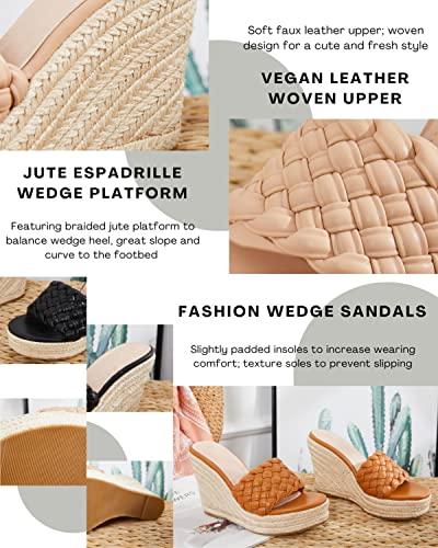 Womens Platform Wedge Sandals Espadrilles Braided Open Toe Slip On Summer Mule High Heels