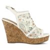 Women's Open Toe Platform Heel Lace Wedges Sandals